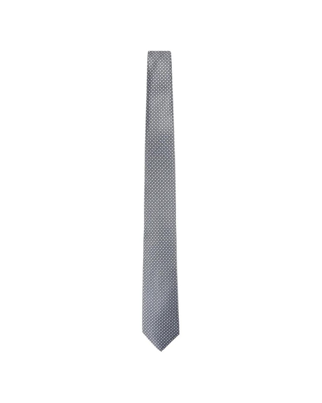 Brioni White Geometric-Print Silk Tie for men