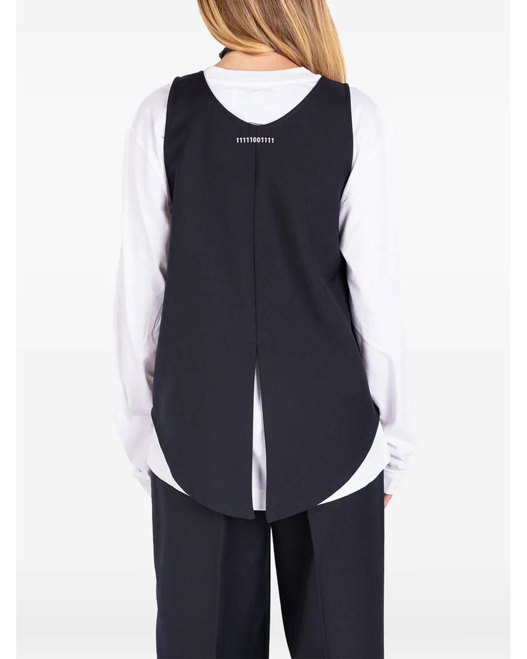 Societe Anonyme Blue Back-Slit Wool Top