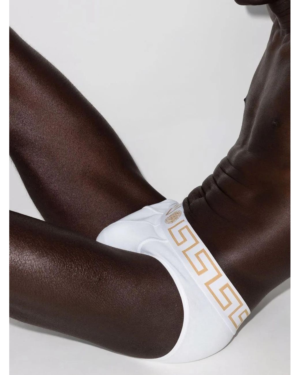 Versace White Greca Low Briefs 3 Pack for men