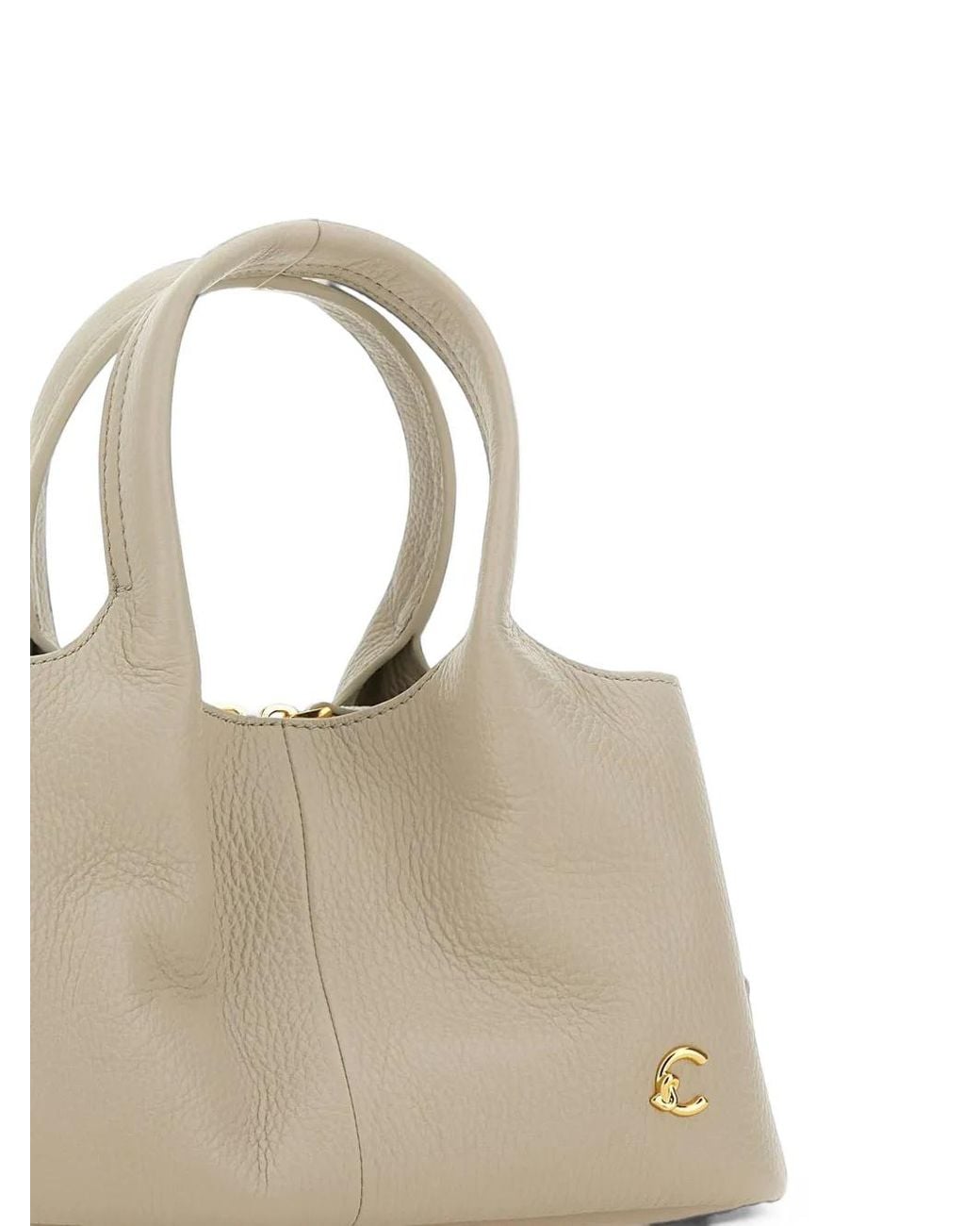 Coccinelle Natural Small Nell Tumbled Leather Tote Bag