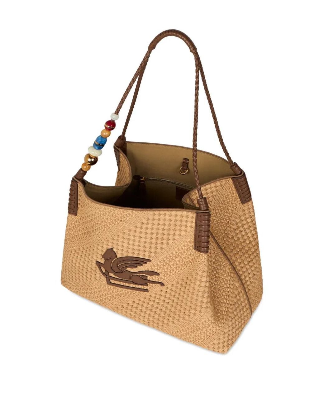 Etro Natural Large Raffia Libra Tote Bag