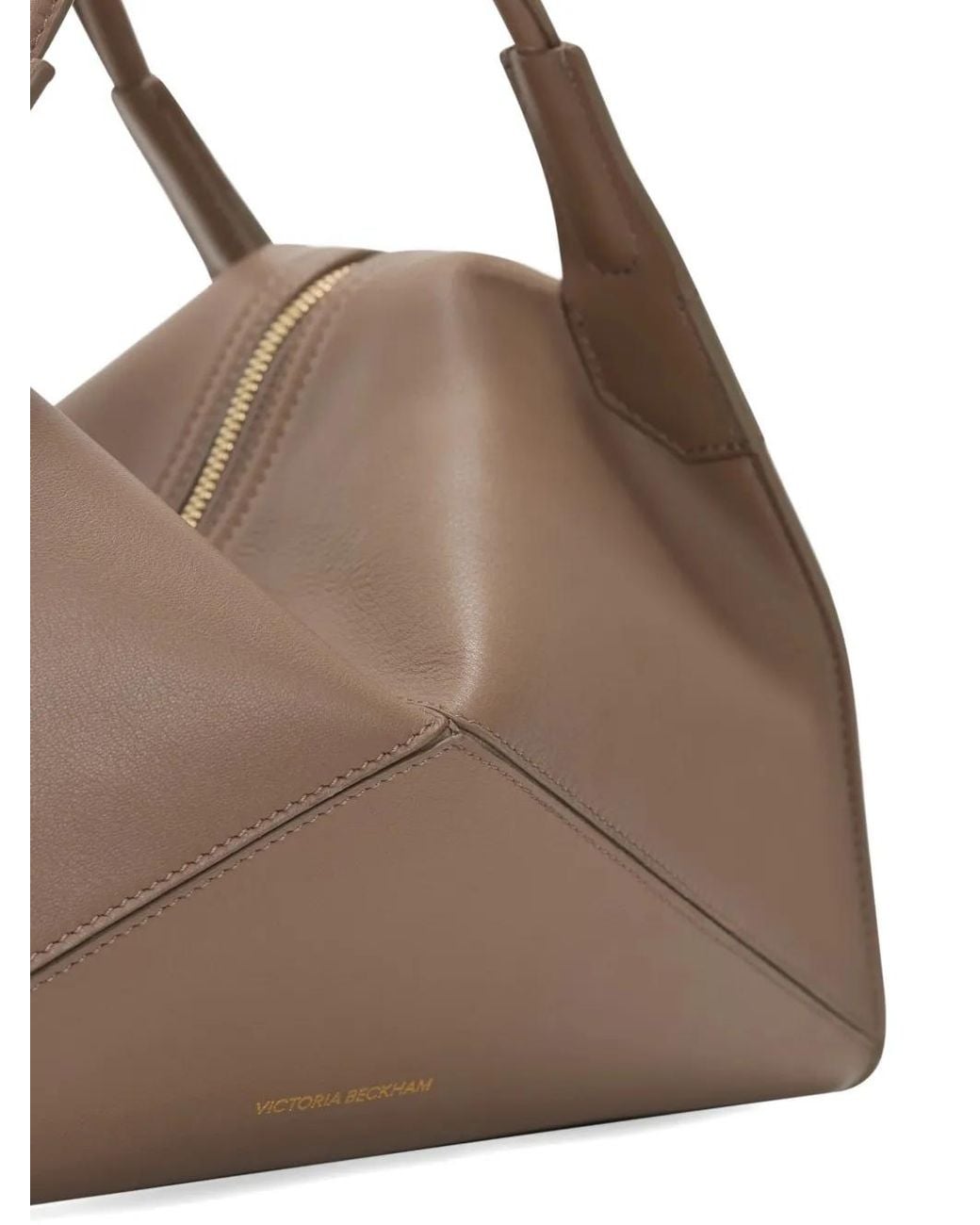 Victoria Beckham Brown Plié Leather Shoulder Bag