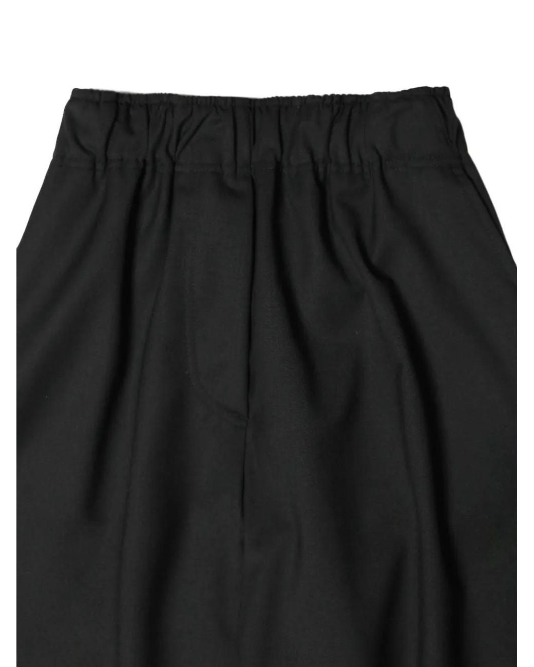 Thelatest Black Elasticated-Waistband Wide-Leg Trousers
