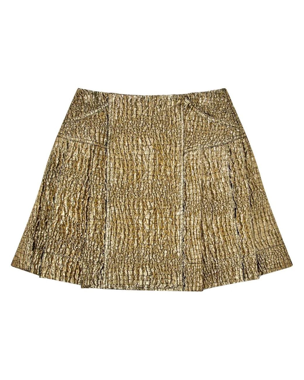 Simone Rocha Natural Tie-Detail Pleated Mini Kilt