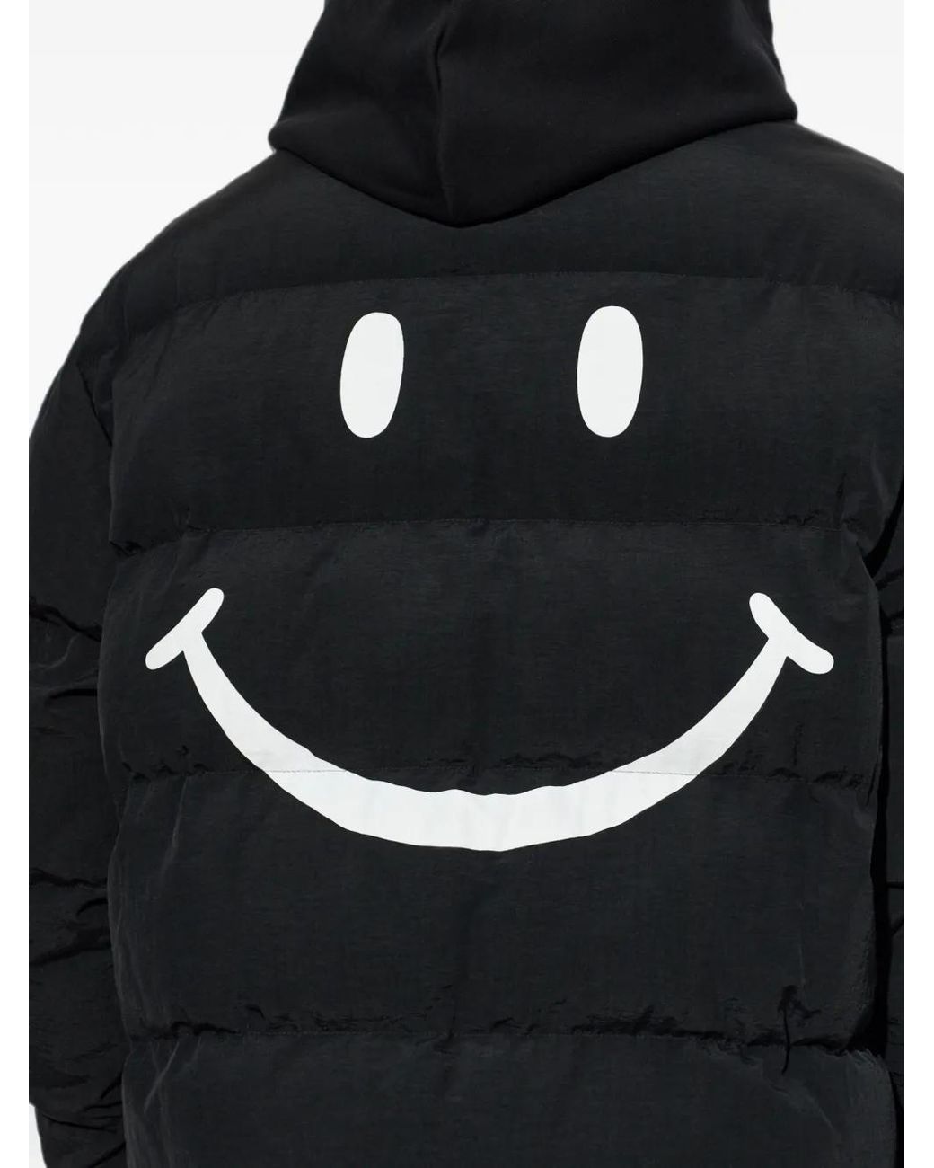 Moschino Black X Smiley Quilted Puffer Jacket for men