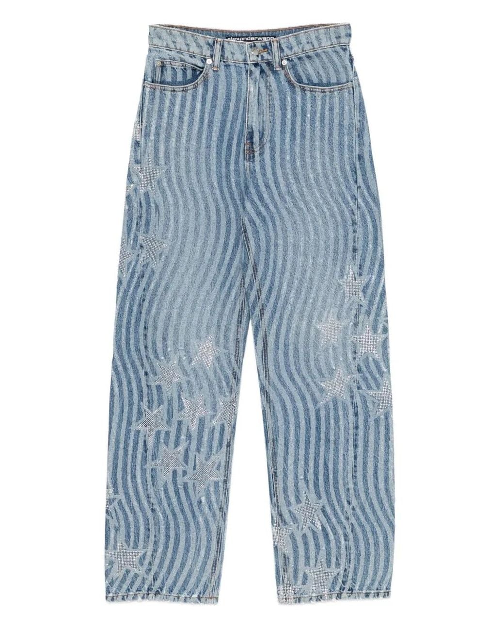 Alexander Wang Blue Star-Embellished Jeans