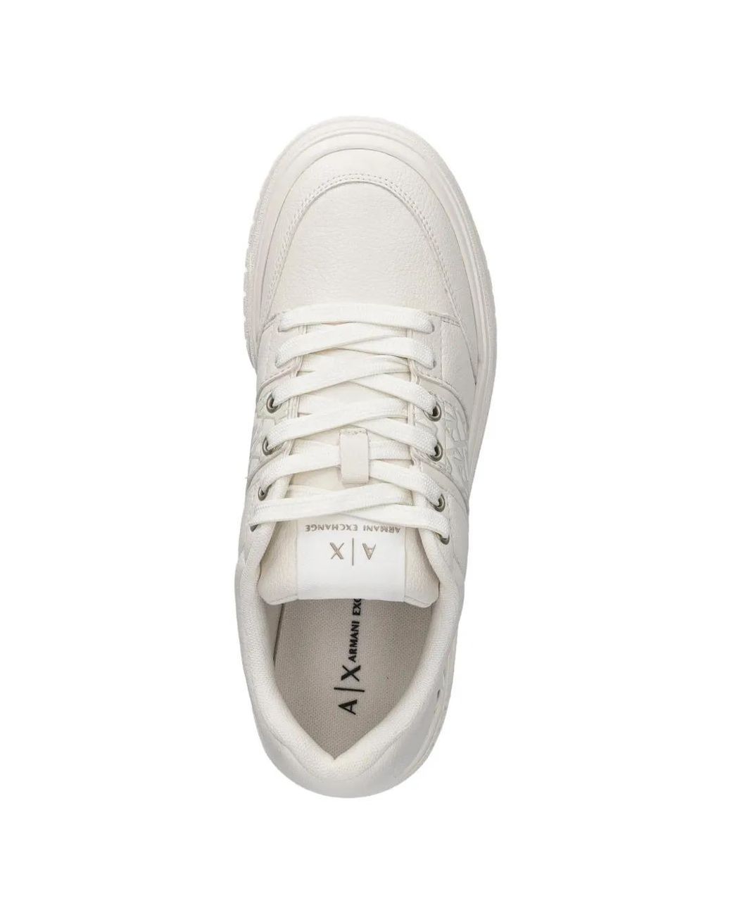 ARMANI EXCHANGE White Lace-Up Sneakers