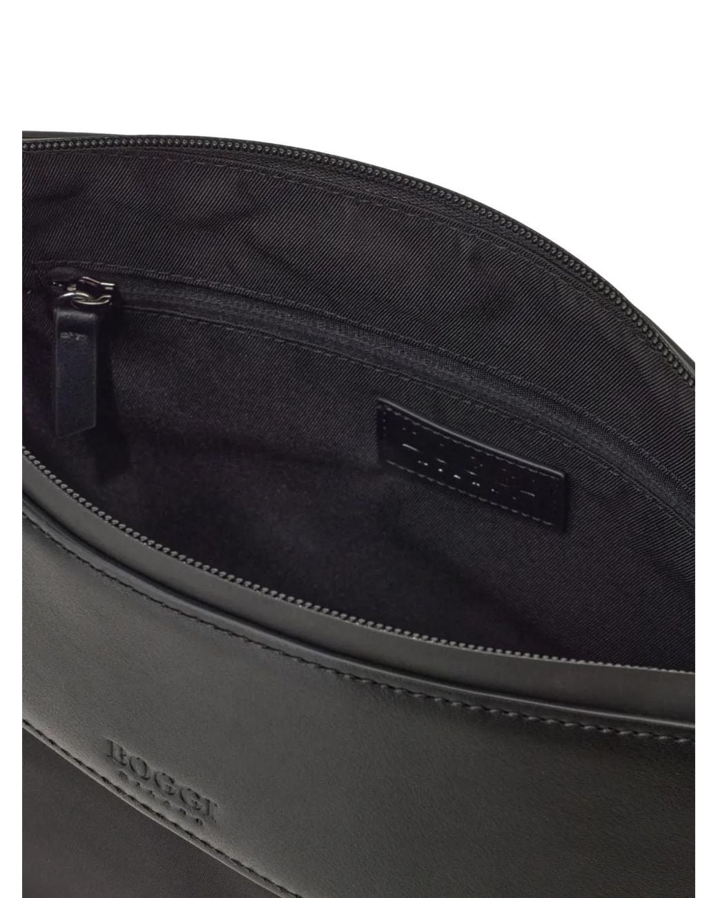 Boggi Black Logo Strap Clutch Bag for men