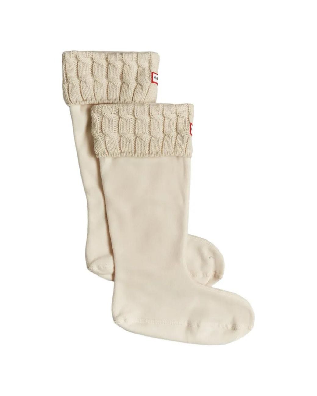 Hunter White Cable-Knit Cuff Socks