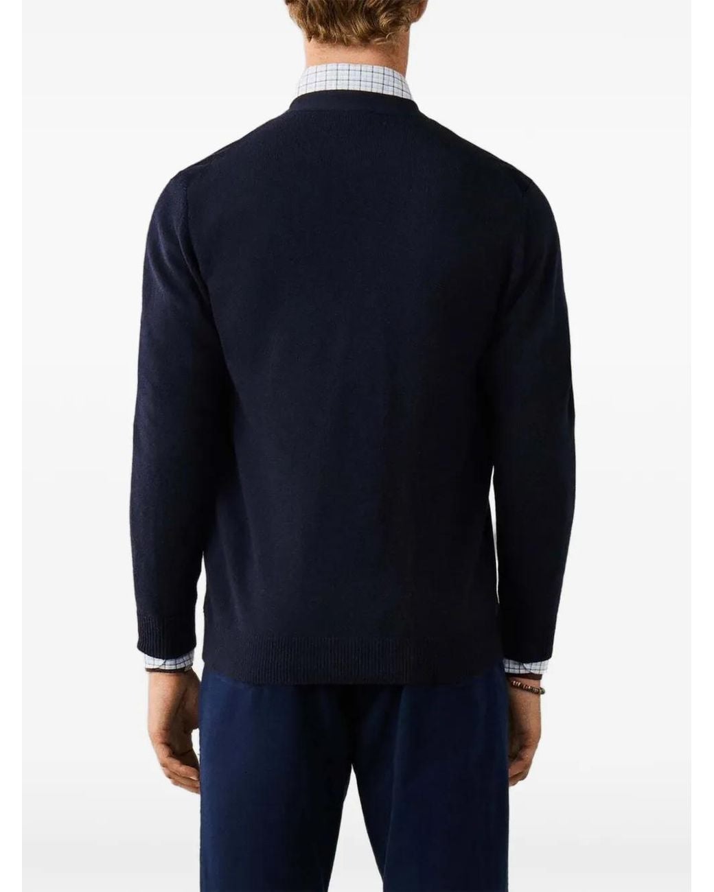 Hackett Blue V-Neck Cardigan for men