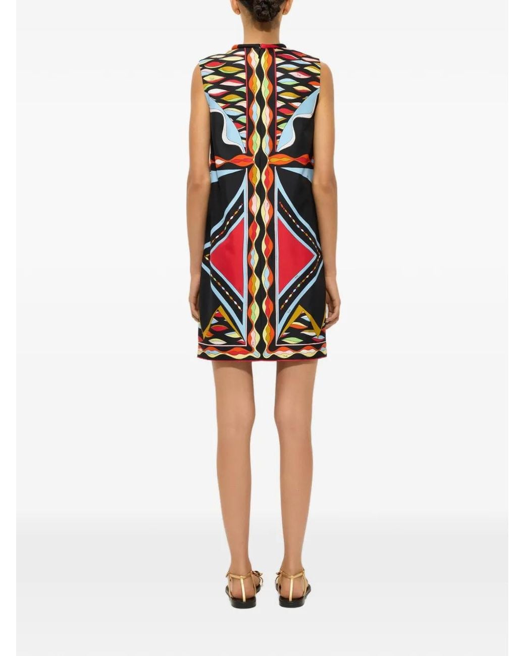 Emilio Pucci White Dune-Print Silk Dress