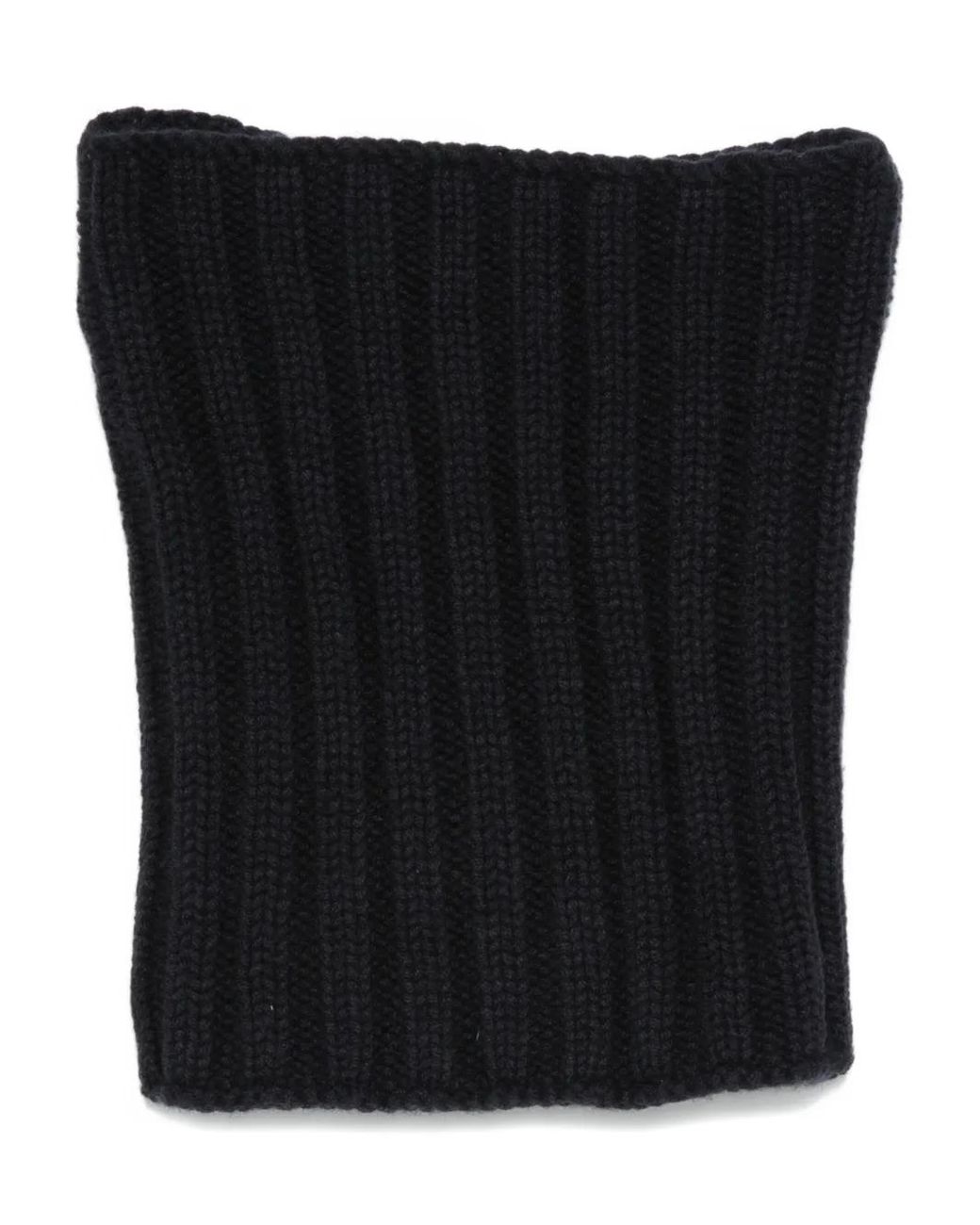 Dell'Oglio Black Ribbed Neck Warmer for men