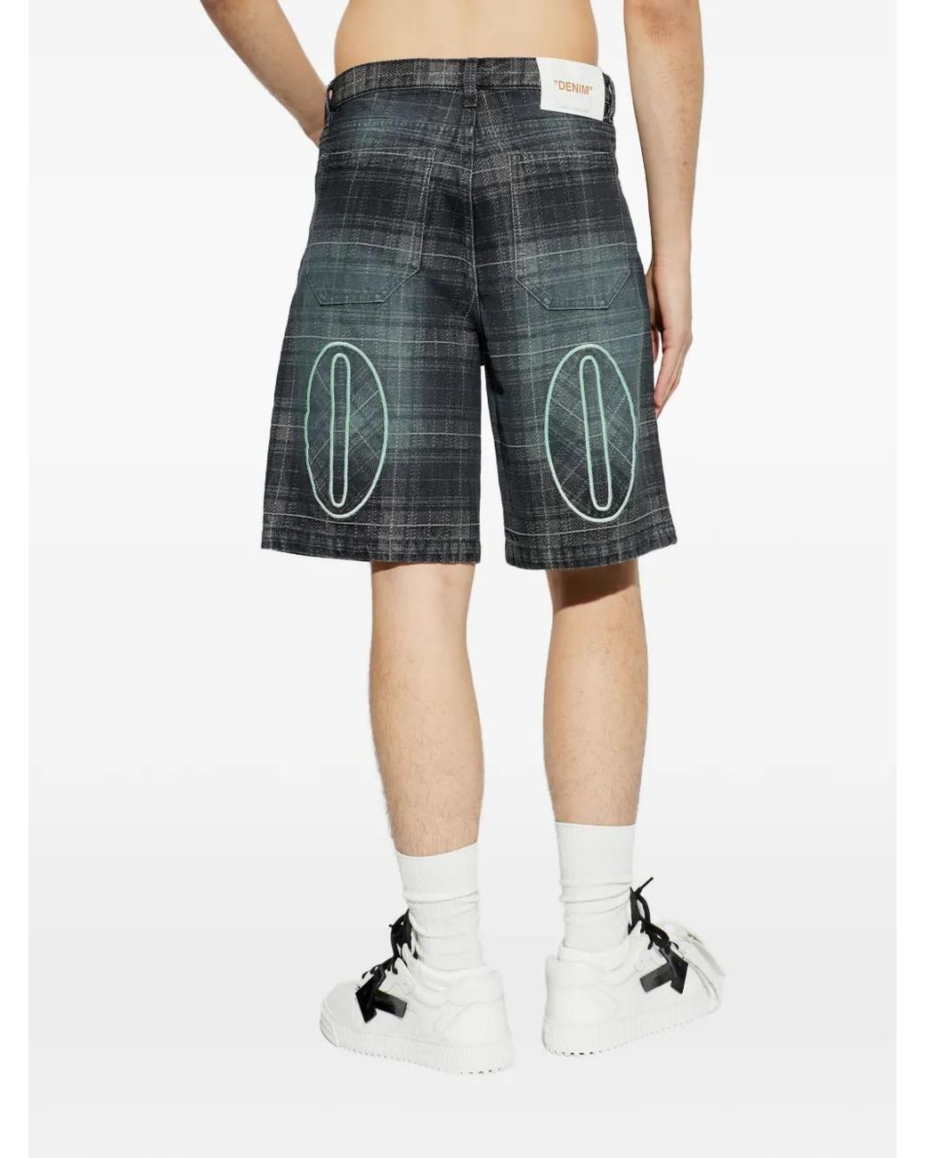 Off-White c/o Virgil Abloh Gray Plaid Shorts for men