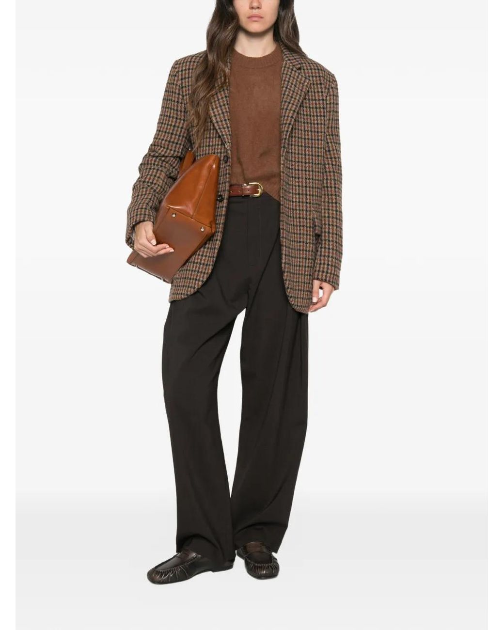 C.T.Plage Brown Ribbed-Trim Wool Sweater