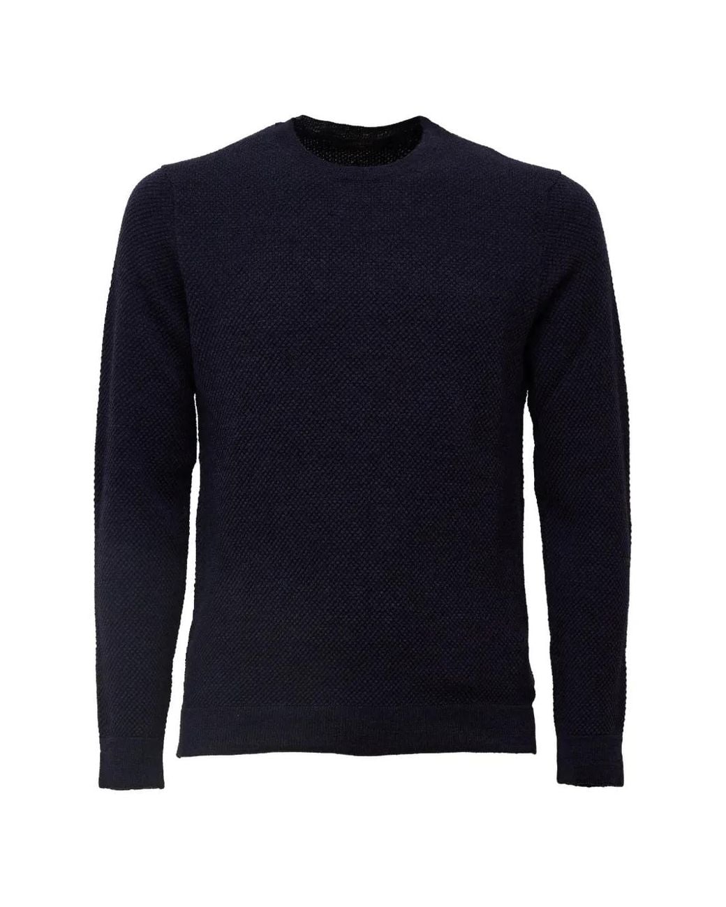 Zanone Blue Waffle-Knit Sweater for men