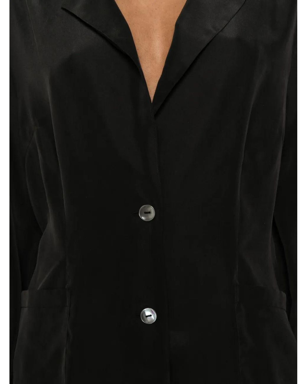 P.A.R.O.S.H. Black Saxon Button Patch-Pocket Blazer