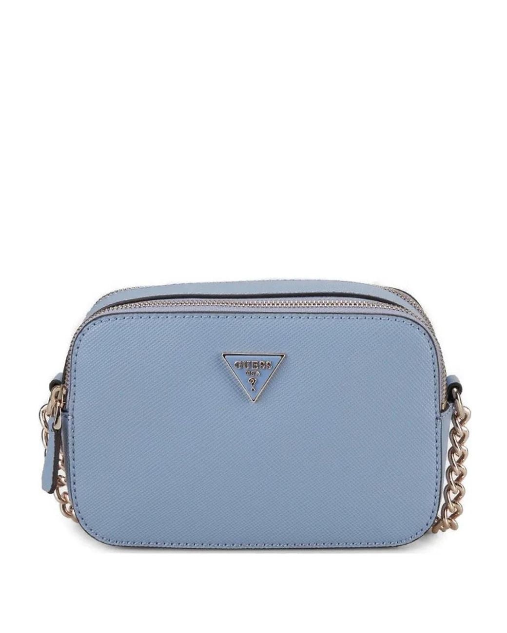 Guess Blue Noelle Saffiano Mini Crossbody