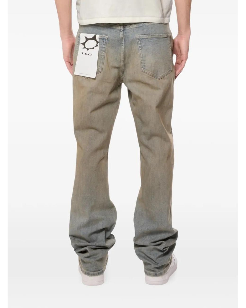 LLC Gray Distressed-Effect Jeans for men