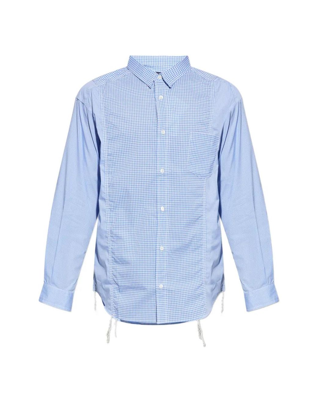 Comme des Garçons Blue Checked Panelled Shirt for men