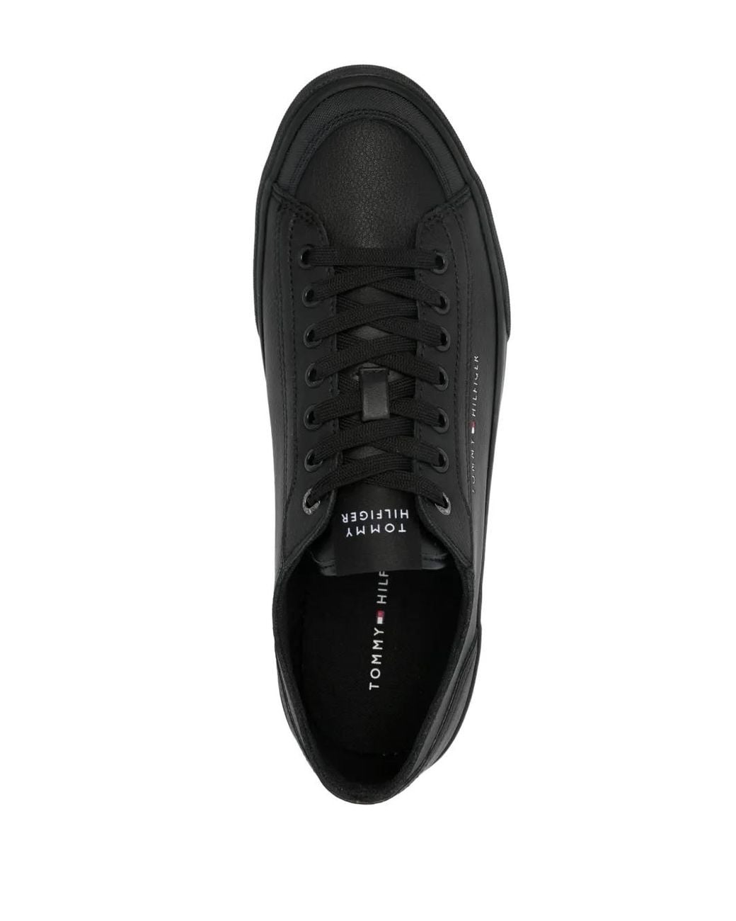Tommy Hilfiger Black Logo-Print Sneakers for men