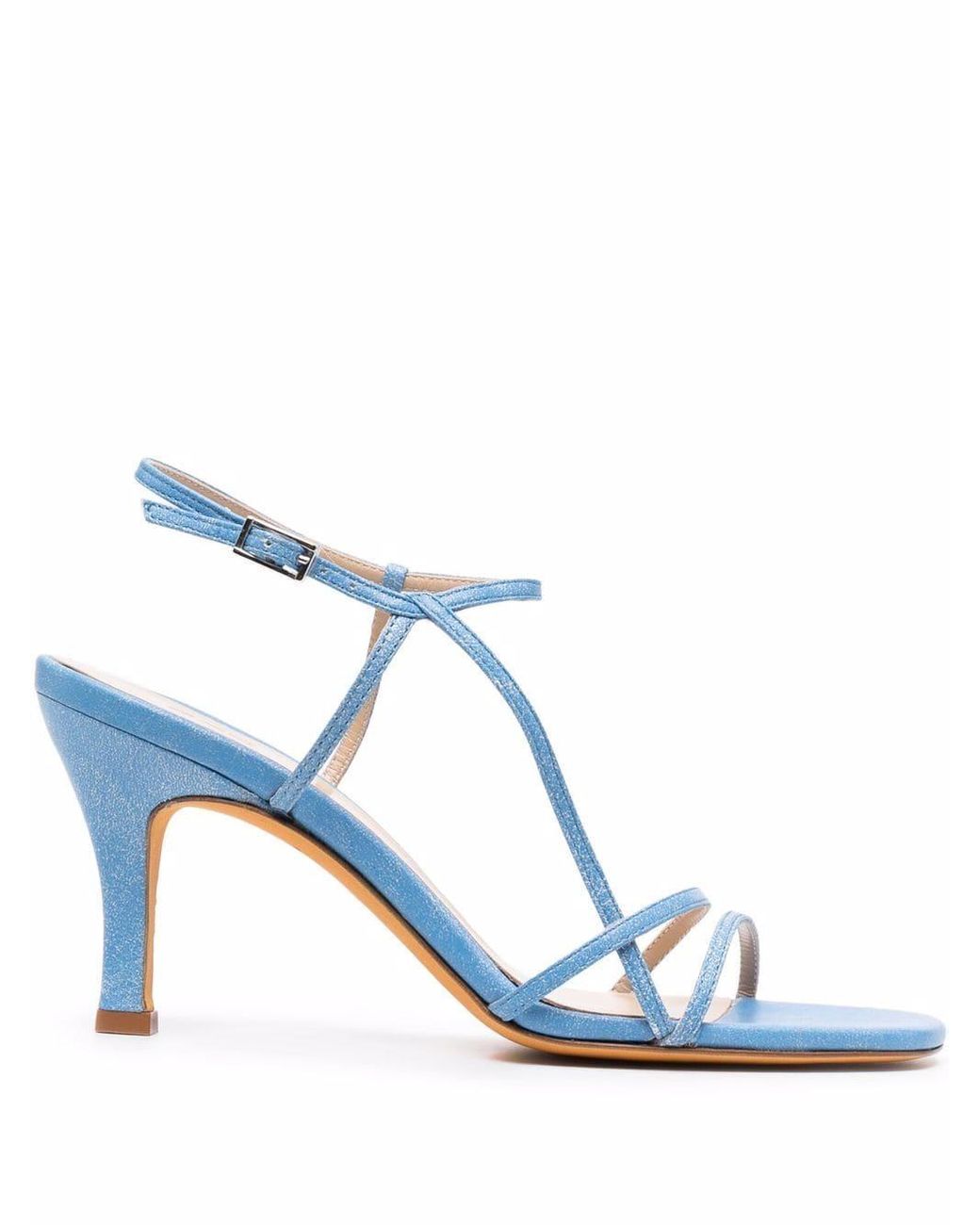 Maryam Nassir Zadeh Leather Irene 80mm Strappy Sandals in Blue - Lyst