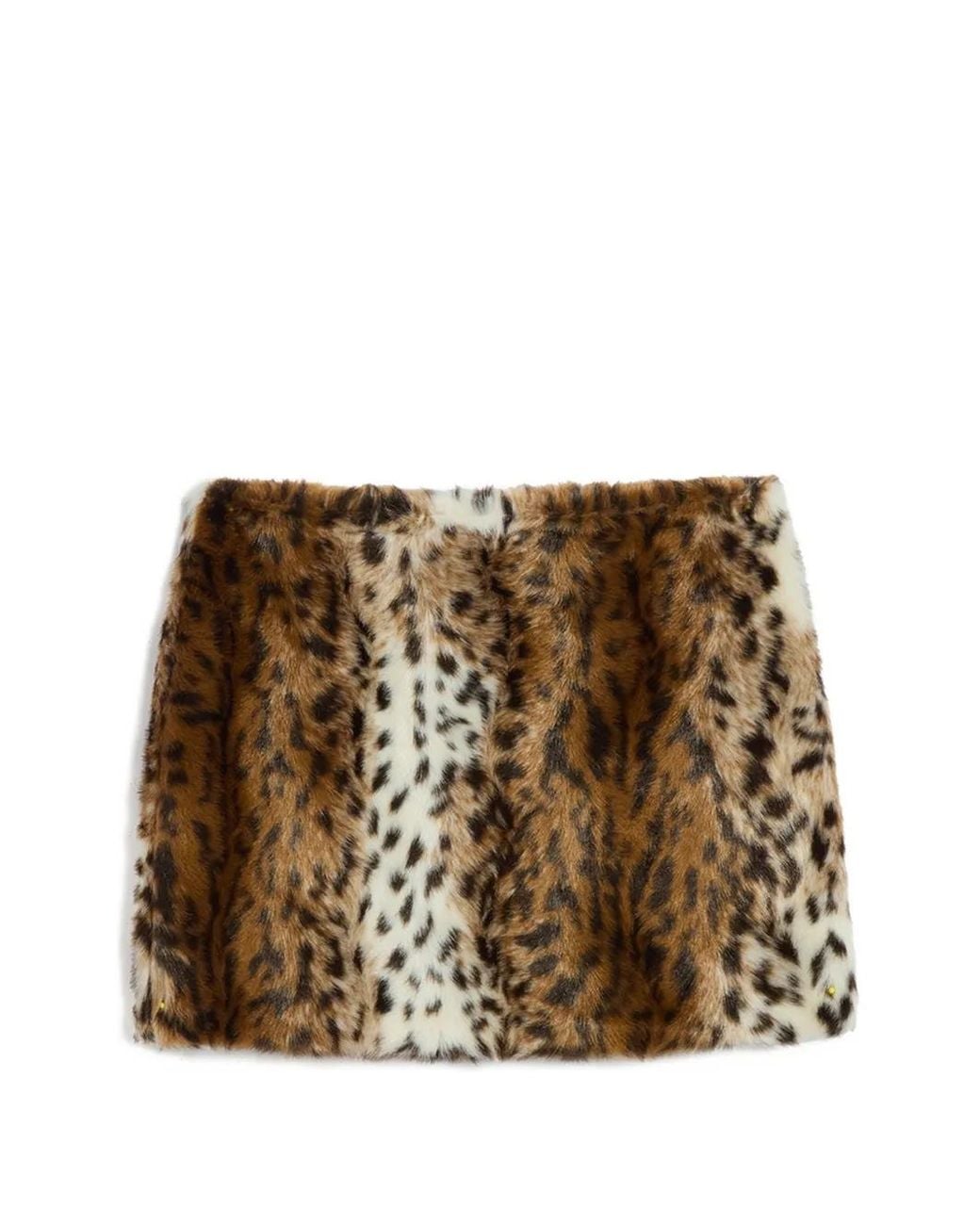 Apparis Metallic Pia Shaved Leopard Mini Skirt