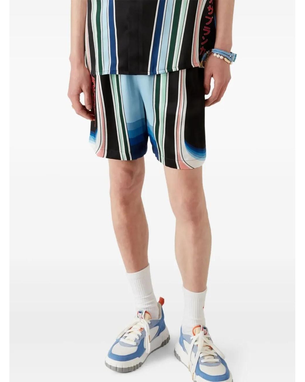 Casablanca Blue Graphic Mountain Shorts for men