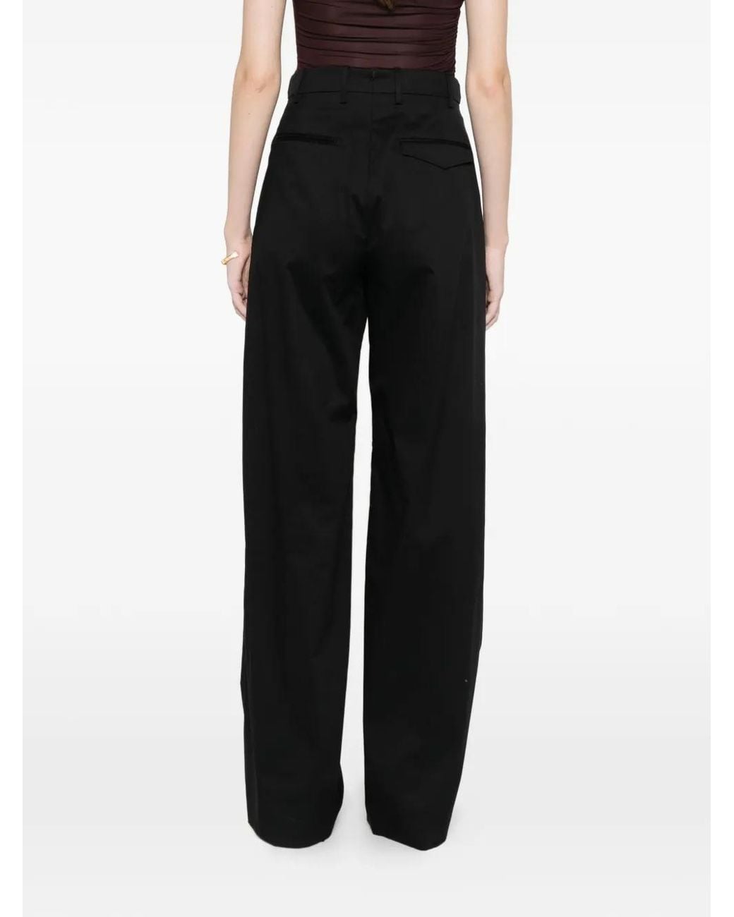 Berwich Black Simona 1P Pleated Trousers