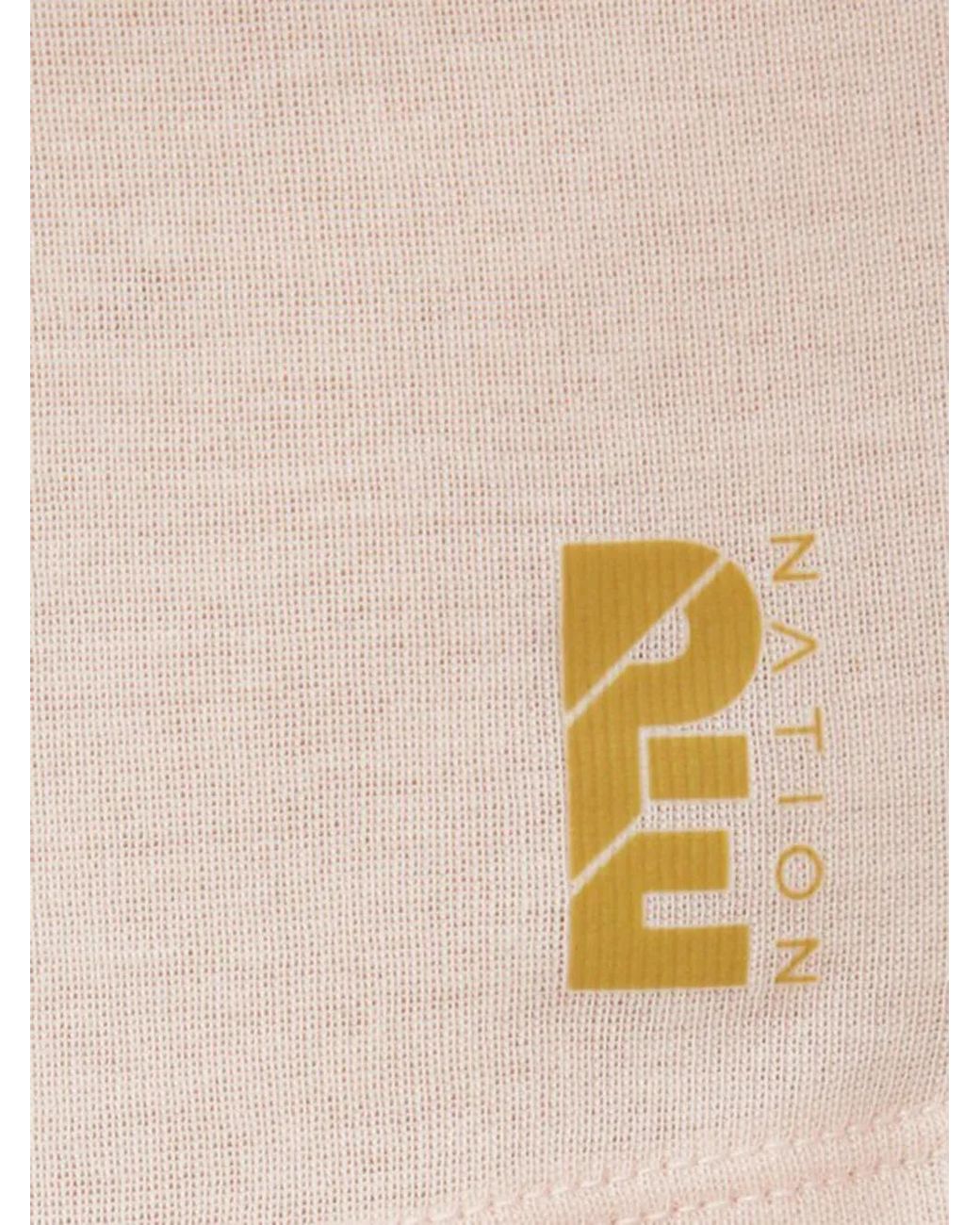 P.E Nation Gray Logo-Detail T-Shirt