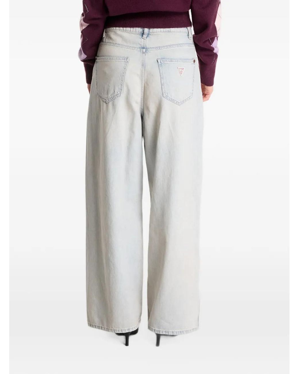 Guess White Jean Bellflower À Design Asymétrique