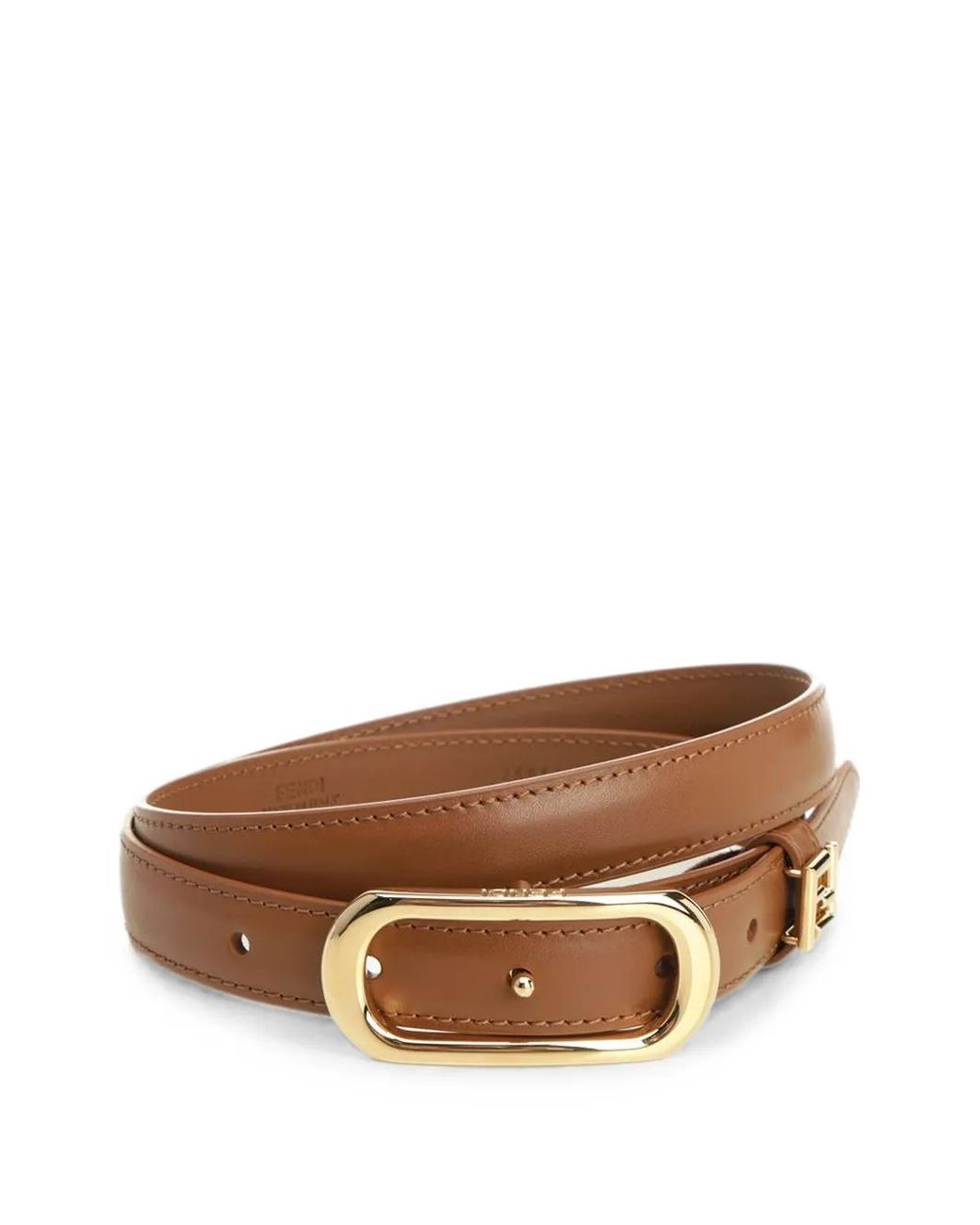 Fendi Brown Ff Oval-Buckle Leather Belt
