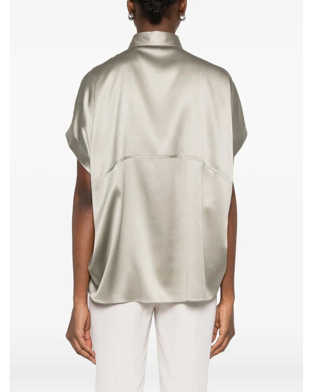 Brunello Cucinelli Natural Bluse Mit Knöpfen