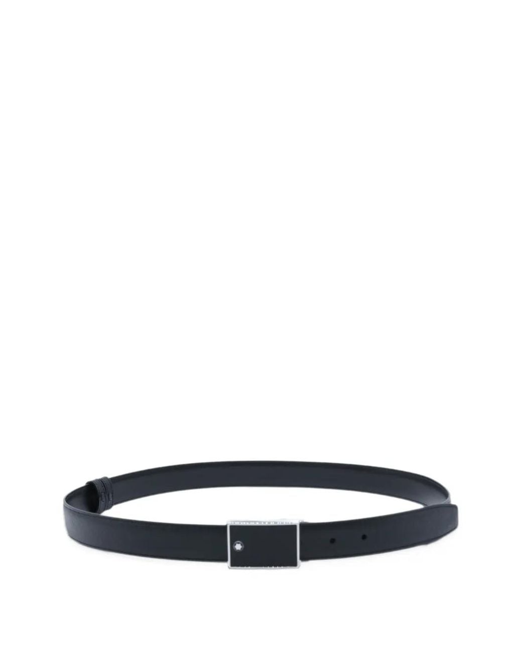 Montblanc White Logo-Plaque Leather Belt for men