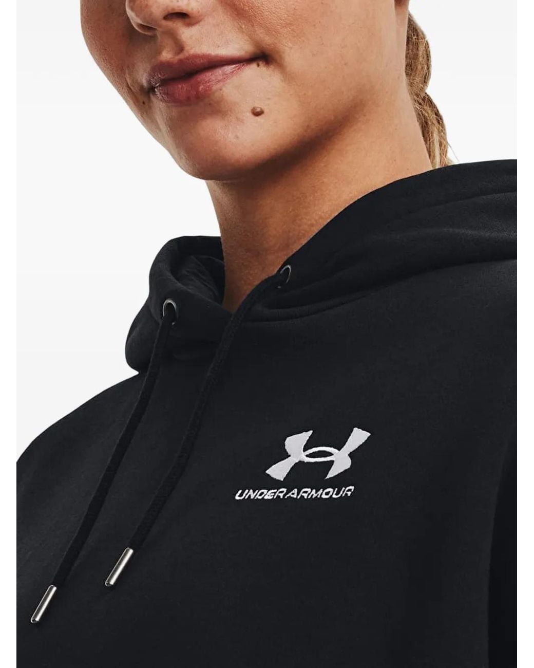 Under Armour Blue Hoodie Icon À Logo Imprimé Et Lien De Resserrage