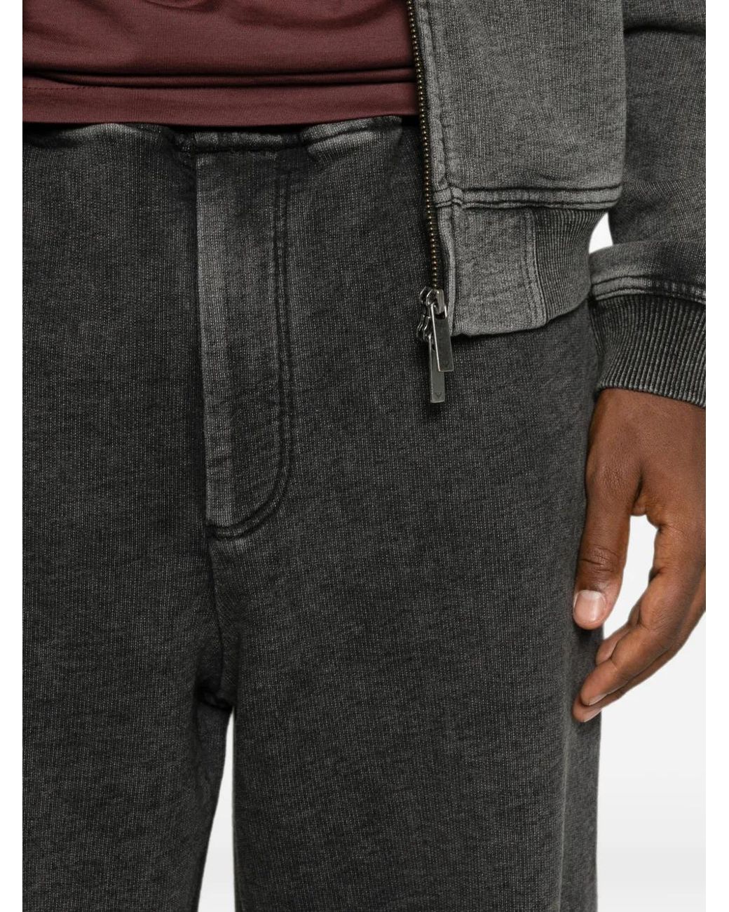 Emporio Armani Gray Elasticated-Waistband Track Pants for men