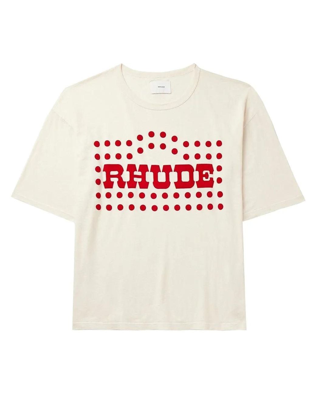 Rhude White Flocked Burnout T-Shirt for men