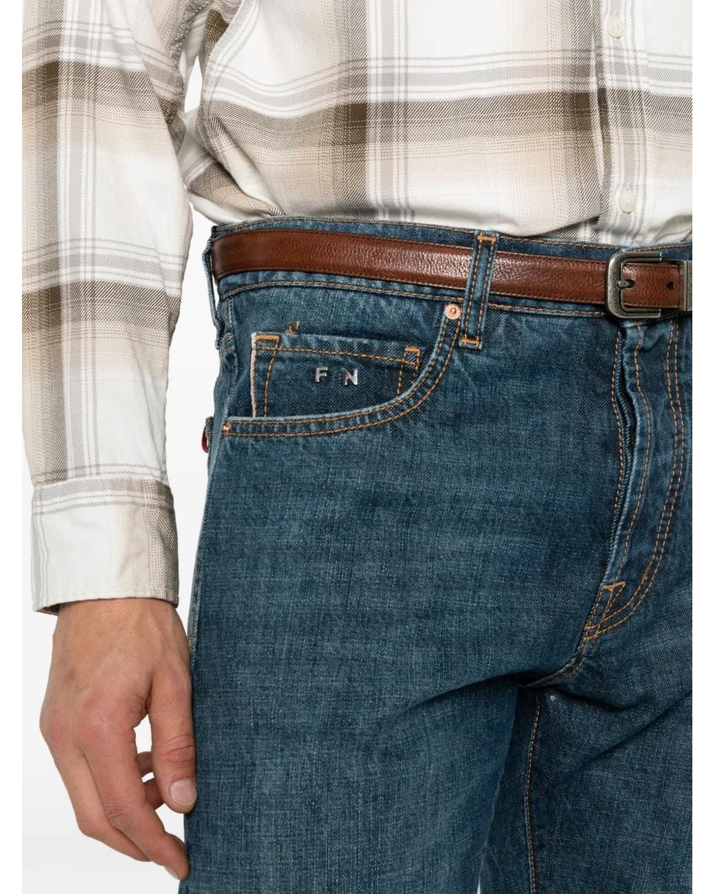 Sartoria Tramarossa Blue Dante Faded Jeans for men