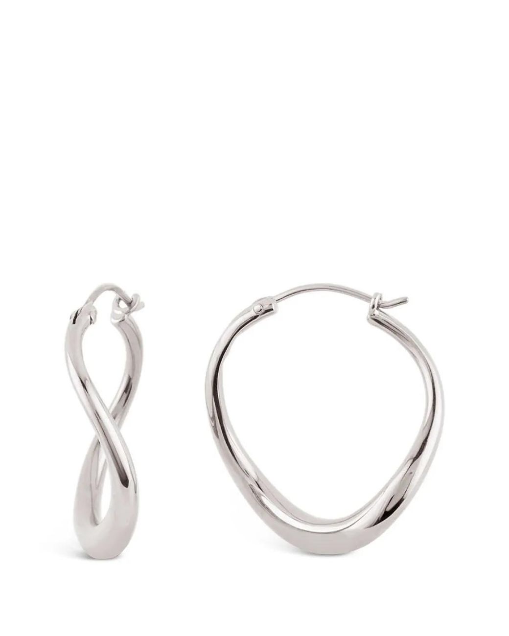Dinny Hall White Small Wave Twisted Hoop Earrings
