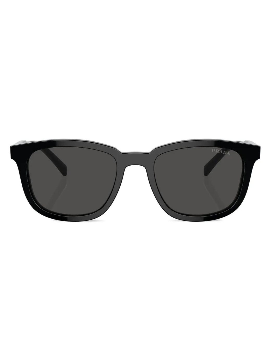 Prada Black Logo-Engraved Square-Frame Sunglasses for men