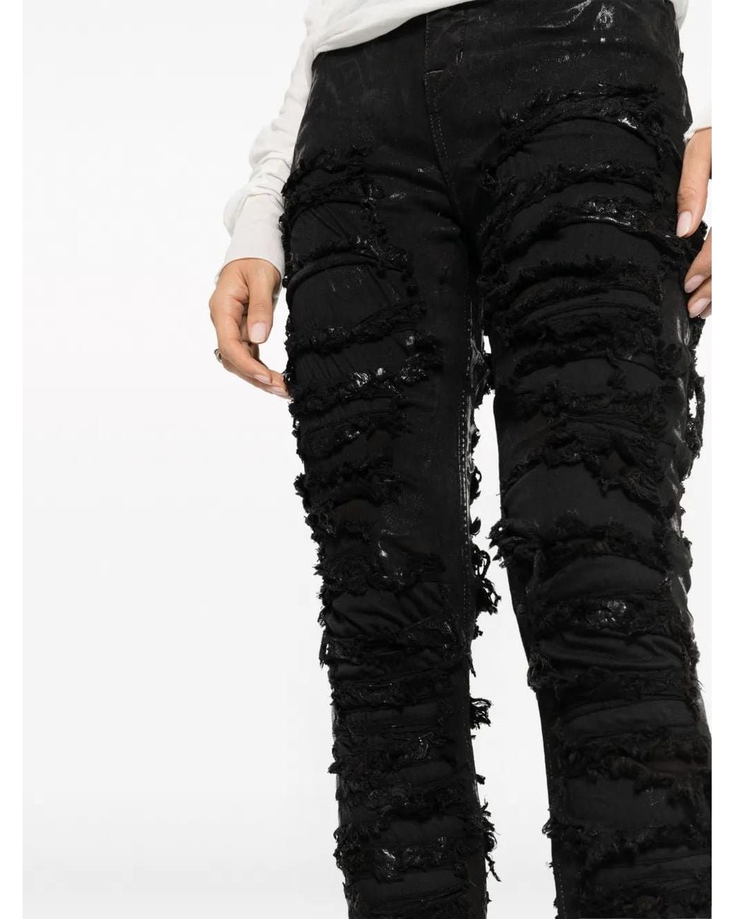 Rick Owens Black Luxor Deroit Cut Denim Jeans