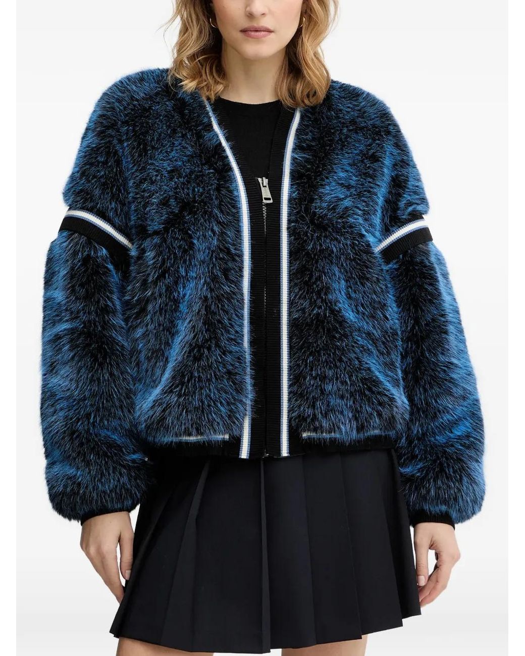 Guess Blue Katia Striped-Trim Jacket