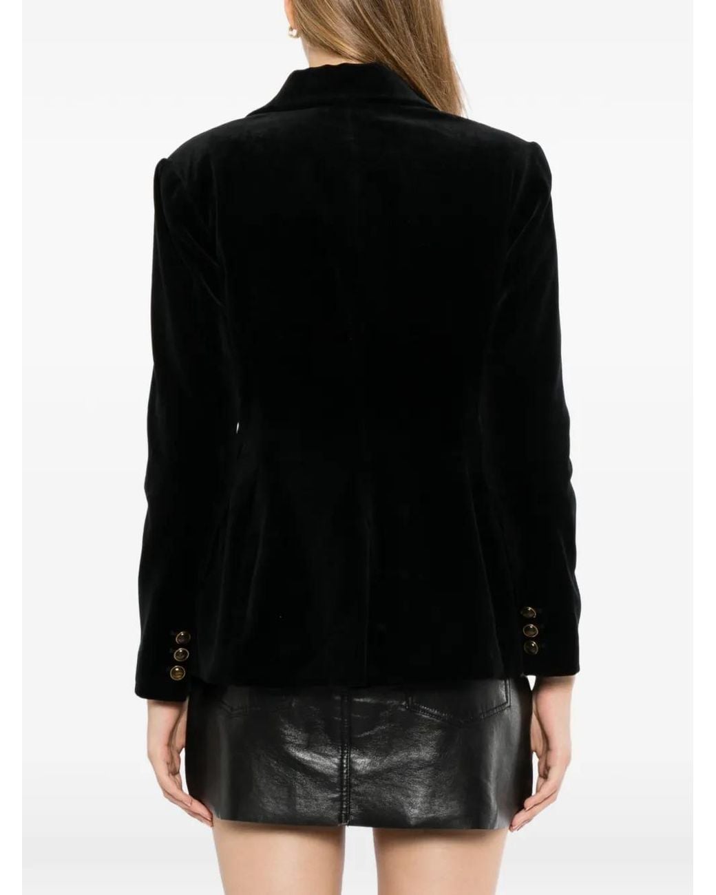 Cynthia Rowley Black Blazer Ajusté En Velours