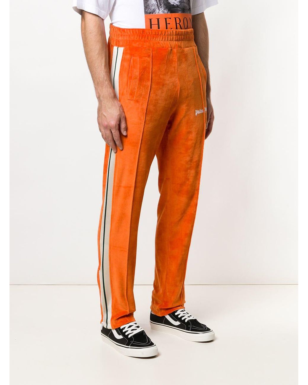 Palm Angels High Waisted Track Pants in Orange for Men | Lyst