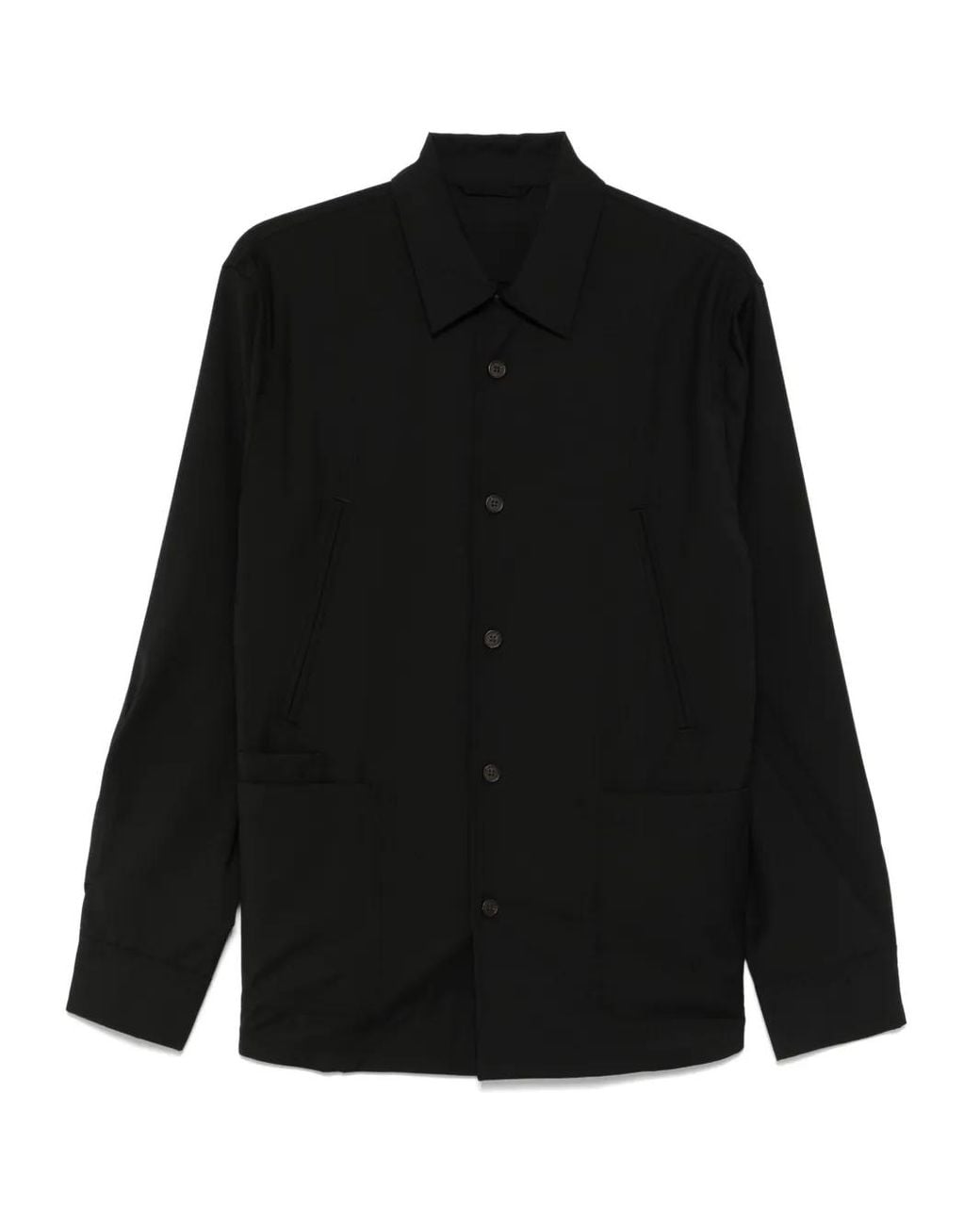 Emporio Armani Black Wool Shirt Jacket for men