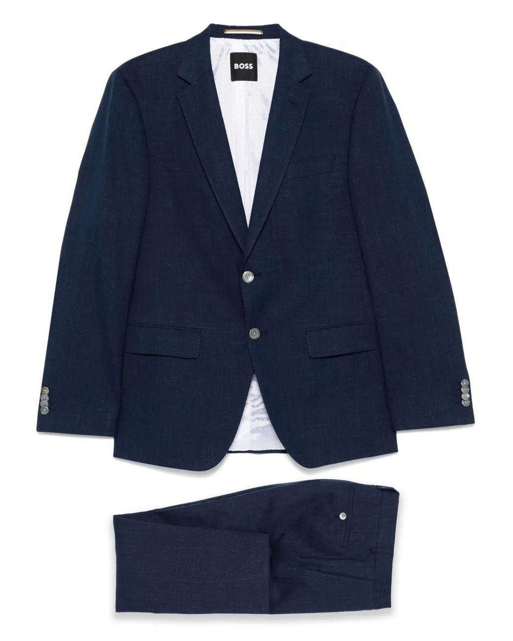 Boss Blue Slub-Texture Suit for men