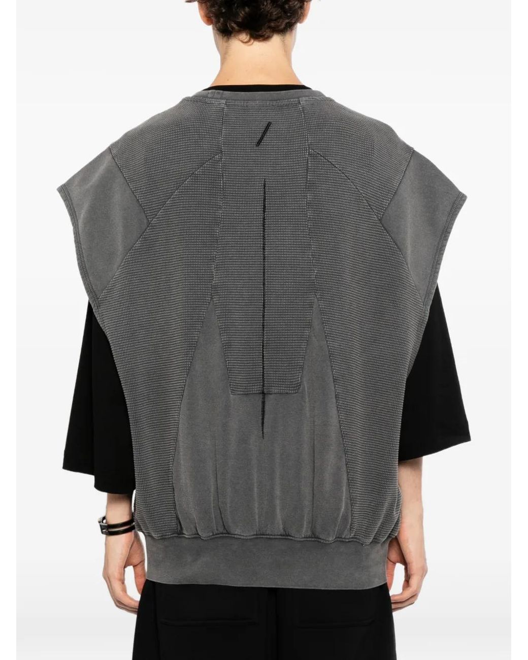 Thom Krom Gray Distressed-Effect Sleeveless Sweatshirt for men