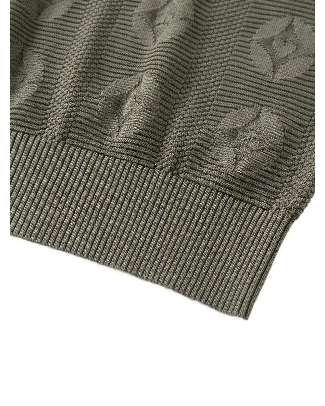 Shanghai Tang Green Coin Jacquard-Knit Silk Polo Shirt for men