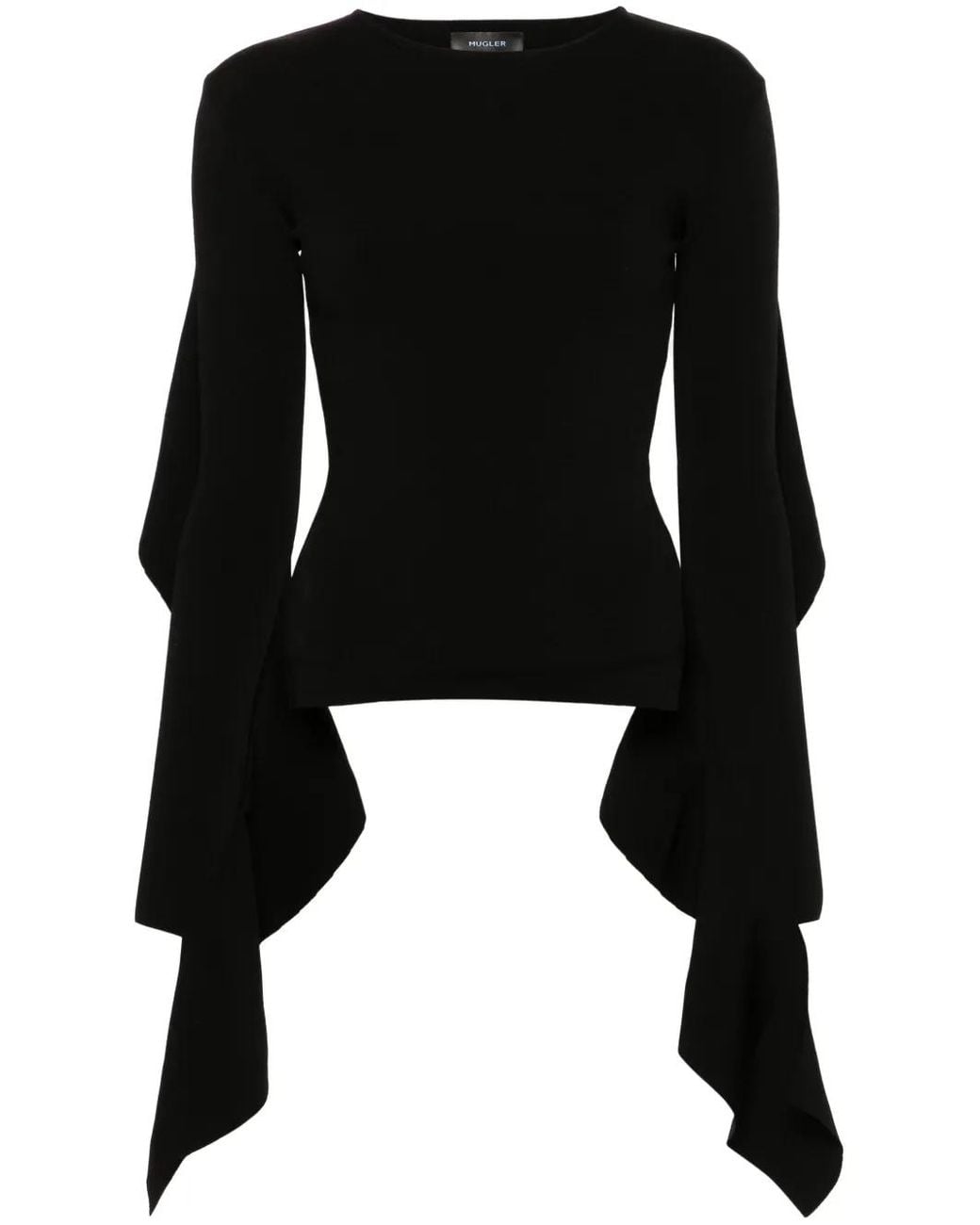 Mugler Black Extra-long Sleeves Top