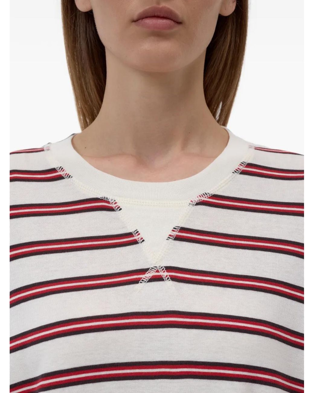 Closed Red Striped Long-Sleeve T-Shirt