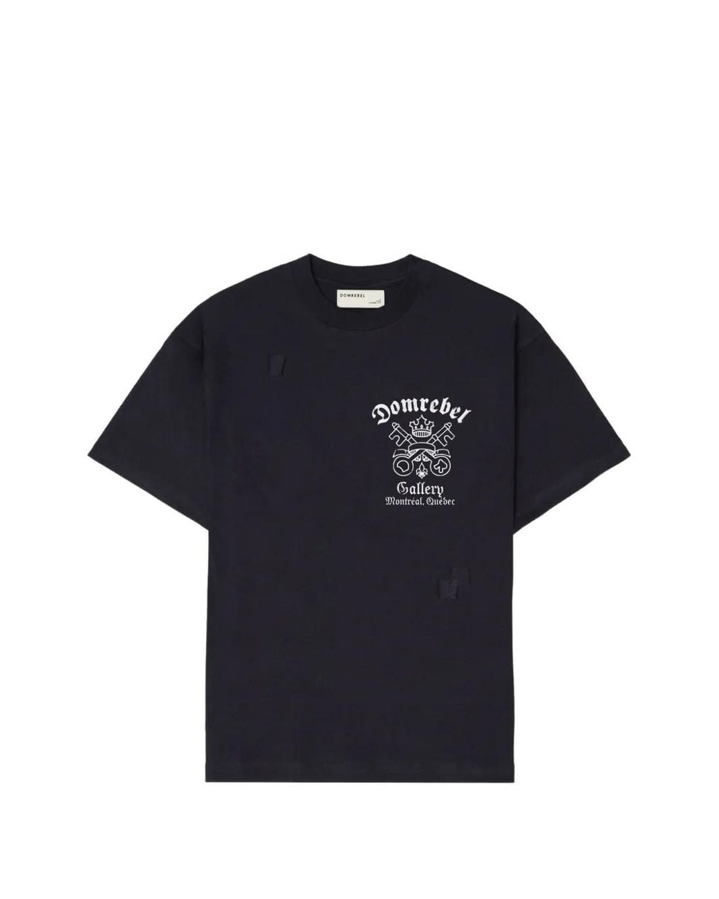 DOMREBEL Blue Keys Graphic-Print Distressed-Effect T-Shirt for men